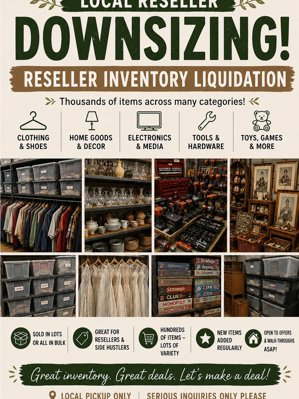 Huge Reseller Inventory Liquidation Lot Vintage Clothing Home Decor Jewelry